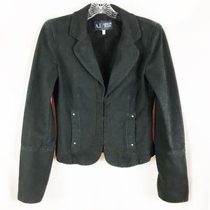 Designer Armani Jacket Black Fitted Twill Italian